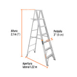 ESCALERA DE TIJERA 100% ALUMINIO TIPO LL 6 PELDAQOS, TRUPER