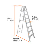 ESCALERA DE TIJERA 100% ALUMINIO TIPO LL 8 PELDAQOS, TRUPER