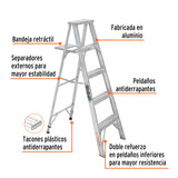 ESCALERA DE TIJERA, ALUMINIO, TIPO LLL, 4 ESCALONES
