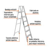 ESCALERA DE TIJERA 100% ALUMINIO TIPO LLL 6 PELDAQOS, TRUPER