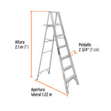 ESCALERA DE TIJERA 100% ALUMINIO TIPO LLL 6 PELDAQOS, TRUPER