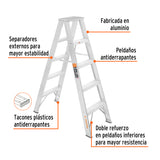 ESCALERA DE TIJERA DOBLE, TIPO LL, 4 ESCALONES