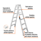 ESCALERA DE TIJERA DOBLE, TIPO LL, 5 ESCALONES