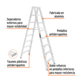 ESCALERA DE TIJERA DOBLE, TIPO LL, 7 ESCALONES