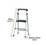 ESCALERA TUBULAR, PLEGABLE, 2 PELDAÑOS, ALUMINIO