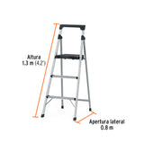ESCALERA TUBULAR, PLEGABLE, 3 PELDAÑOS, ALUMINIO