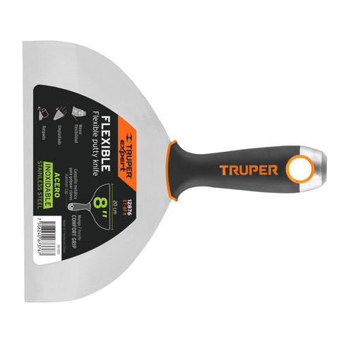 ESPATULA FLEXIBLE 8' ACERO INOX. MANGO COMFORT GRIP, EXPERT