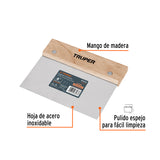 ESPATULA RECTANGULAR 6' X 3' ACERO INOXIDABLE, MANGO MADERA