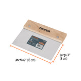 ESPATULA RECTANGULAR 6' X 3' ACERO INOXIDABLE, MANGO MADERA