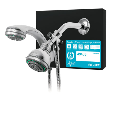 EXHIBIDOR DE REGADERA CON EXTENSISN TIPO TELIFONO, AQUA