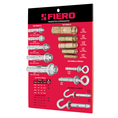 EXHIBIDOR DE TAQUETES EXPANSIVOS, FIERO