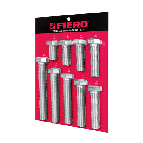 EXHIBIDOR FIERO CON TORNILLOS TIPO MAQUINA, 3/4'