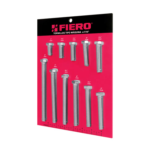 EXHIBIDOR FIERO CON TORNILLOS TIPO MAQUINA, 7/16'
