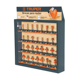 EXHIBIDOR CON 30 BROCAS PARA ROUTER, TRUPER