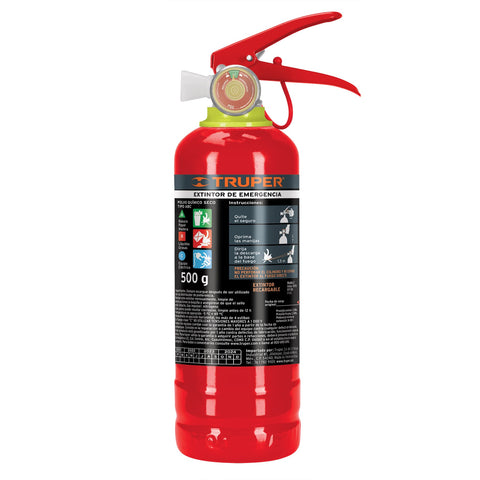 EXTINTOR PORTATIL RECARGABLE 0.5 KG, POLVO TIPO ABC, TRUPER