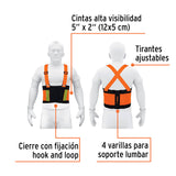 FAJA LUMBAR DE ALTA VISIBILIDAD CON REFLEJANTE NARANJA GRANDE
