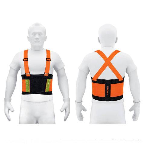 FAJA LUMBAR NARANJA C/CINTAS DE ALTA VISIBILIDAD, XG, TRUPER