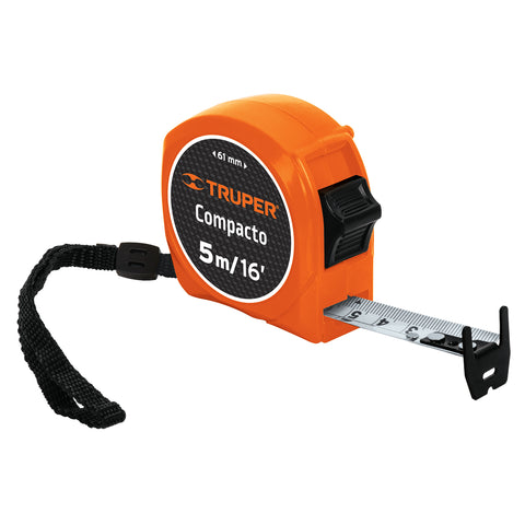 FLEXÓMETRO COMPACTO, 5 M, CINTA 3/4"