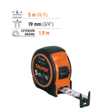 FLEXÓMETRO COMPACTO CON GRIP, 5 M, CINTA 3/4"