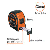 FLEXÓMETRO COMPACTO CON GRIP, 8 M, CINTA 1"