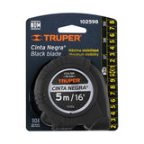 FLEXOMETRO CINTA NEGRA 5M, 19MM, TRUPER