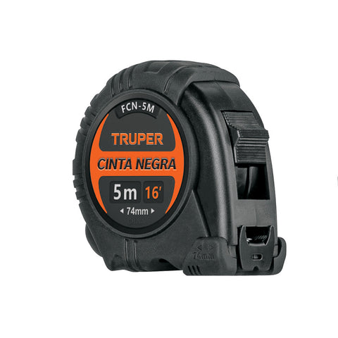 FLEXOMETRO CINTA NEGRA 5M, 19MM, TRUPER