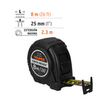 FLEXOMETRO CINTA NEGRA 8M CINTA 27MM