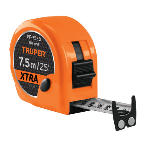 FLEXÓMETRO XTRA 7.5 M CINTA EXTRA ANCHA 28, TRUPER