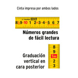 FLEXÓMETRO CONTRA IMPACTO, 5 M, 3/8", GRADUACIÓN MÉTRICA