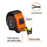 FLEXÓMETRO CONTRA IMPACTO, 8 M, 1", GRADUACIÓN MÉTRICA