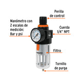 FILTRO REGULADOR DE AIRE, 1/4 NPT