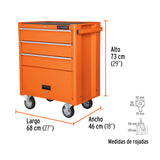 GABINETE METALICO MSVIL, 4 CAJONES, CAPACIDAD 90 KG, TRUPER