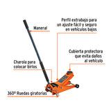 GATO HIDRAULICO PROFESIONAL DE PATMN, 3 TON, ELEVACISN RAPID