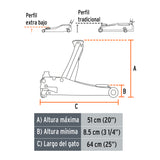GATO HIDRAULICO PROFESIONAL DE PATMN, 3 TON, ELEVACISN RAPID