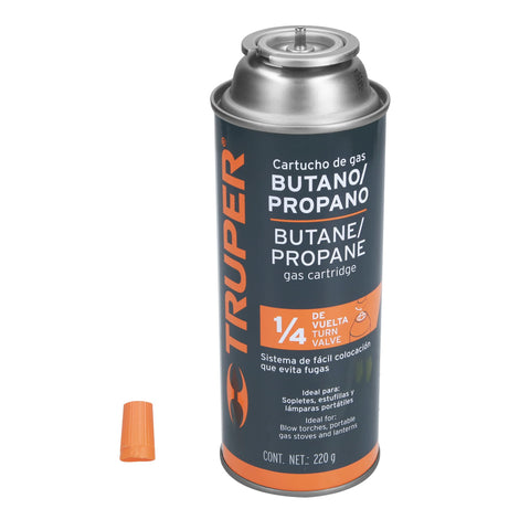GAS BUTANO P/SOPLETE 220GR ENTRADA 1/4