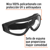 GOGGLES DE SEGURIDAD TRANSPARENTES, LIGEROS