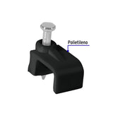 BOLSA CON 20 GRAPAS NEGRAS DE 6 X 9.5 MM PARA CABLE PLANO