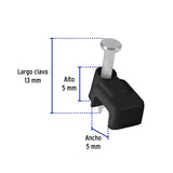 BOLSA CON 20 GRAPAS NEGRAS DE 3 X 6 MM PARA CABLE PLANO