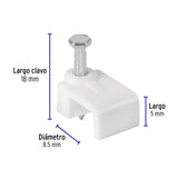 BOLSA CON 500 GRAPAS BLANCAS DE 5 X 8.5 MM PARA CABLE PLANO
