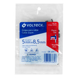 BOLSA CON 20 GRAPAS NEGRAS DE 5 X 8.5 MM PARA CABLE PLANO