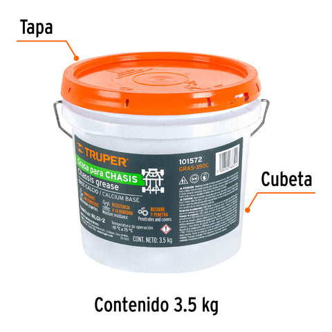 GRASA DE CALCIO PARA CHASIS 3.5 KG, TRUPER