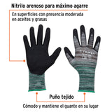 GUANTES DE NYLON RECUBIERTOS DE NITRILO, MEDIANOS