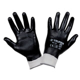 GUANTES DE NITRILO EN PALMA Y DORSO, COLOR NEGRO, CHICO