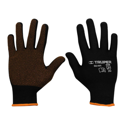 GUANTES DE POLIESTER CON PUNTOS DE PVC EN PALMA, CHICOS