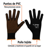 GUANTES DE POLIESTER CON PUNTOS DE PVC EN PALMA, GRANDES
