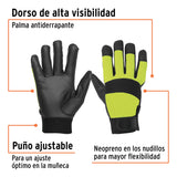 GUANTES MECÁNICO, ALTA VISIBILIDAD, PALMA POLIURETANO, VERDE