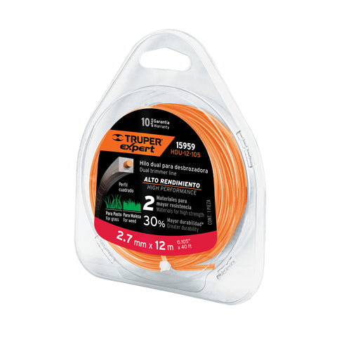 HILO PARA DESBROZADORA DUAL, EN BLISTER, 12 M, 0.105"