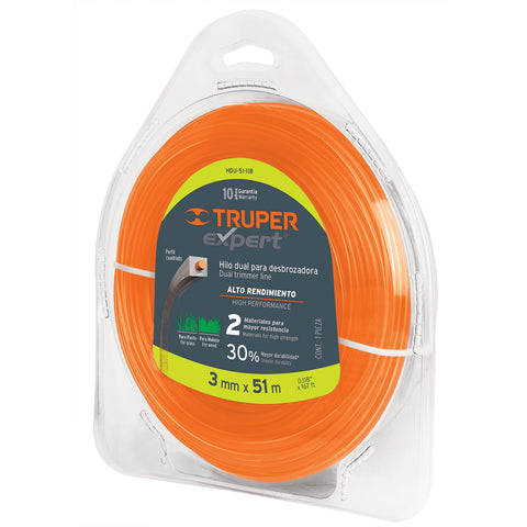 HILO PARA DESBROZADORA DUAL, EN BLISTER, 15 M, 0.065"