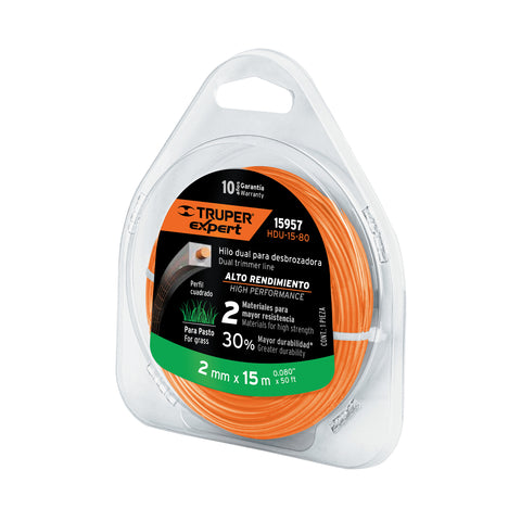 HILO PARA DESBROZADORA DUAL, EN BLISTER, 15 M, 0.080"