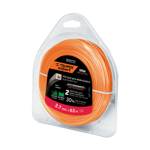 HILO PARA DESBROZADORA DUAL, EN BLISTER, 63 M, 0.105"
